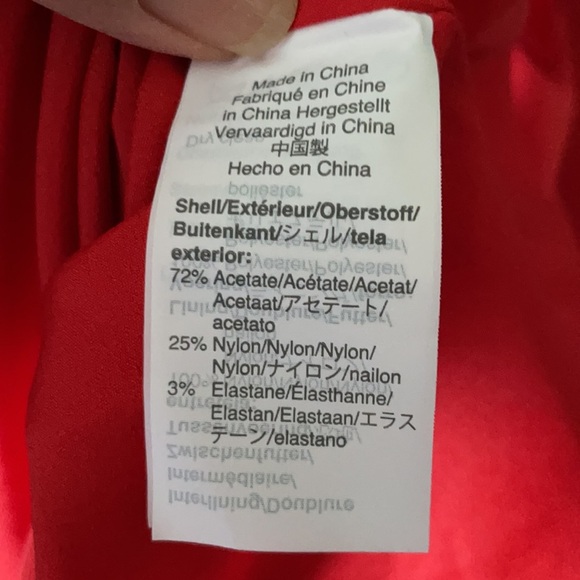 J Crew Red A line V Neck Full Skirt Midi Dress 00 - Picture 10 of 10